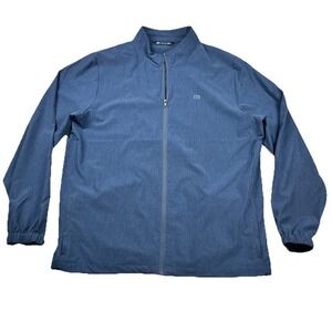 Travis Mathew Jacket Mens XL Golf Full Zip Softshell Heather Navy Performance